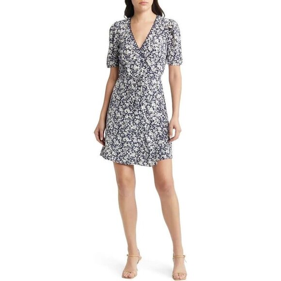 NEW & Other Stories Size 8  Printed Scallop Wrap Mini Dress $99 - Picture 1 of 16